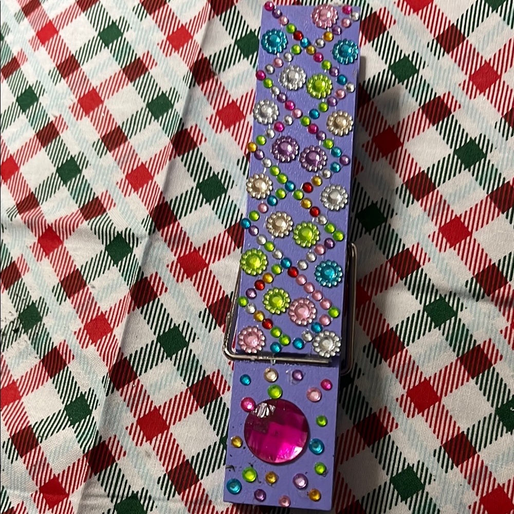 Colorful Bejeweled clothes pin